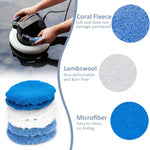 6 Pcs Car Polishing Pad, Buffing Pad for 10 Inch Car Polisher, Microfiber Wax Applicator Pad for Car, Microfiber, Wool, Coral Fleece