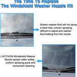 Front Windshield Washer Nozzles Wiper Spray Kit- For: Dodge, Ram, Jeep - Replaces OEM #: 4805742AB, 5116079AA