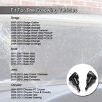 Front Windshield Washer Nozzles Wiper Spray Kit- For: Dodge, Ram, Jeep - Replaces OEM #: 4805742AB, 5116079AA