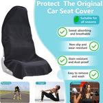 Car Seat Covers Universal Car Protective Front Seat Covers Washable Non-Slip Seat Protectors for Gym Workouts,Waterproof and Sweatproof Towel Seat Covers for Cars,Trucks, Jeeps (Black)