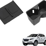 for 2024 2025 2026 Hyundai Santa Fe Not for Hyundai Tucson Center Console Silicone Water Cup Holder Insert with Wireless Charging Pad Protector 2PCS Black for Santa Fe Accessories