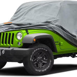 Heavy Duty Jeep 2dr Car Cover, Custom Fit Jeep Wrangler 2 Door CJ YJ JK JL Waterproof All Weather for Automobiles, Full Car Cover - Sun, Rain & UV Protection