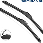 2Pcs Windshield Wipers-22" + 22" Premium All-Seasons Auto Windshield Wiper Blades for My Car (Set of 2)-J-Hook