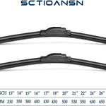 2Pcs Windshield Wipers-22" + 22" Premium All-Seasons Auto Windshield Wiper Blades for My Car (Set of 2)-J-Hook
