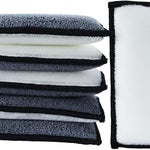 6 PCS Car Interior Cleaning Sponge, Microfiber Scrubbing Pads for Plastic Leather Upholstery, Auto Detailing Scrub Pads, Reusable Multi Surface Sponges