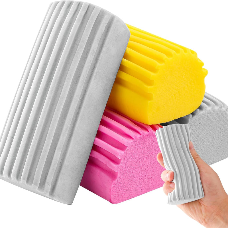 4-Pack Clean Sponge Brush, Cleaning Products,  Damp Magic Duster for Car Window Cleaning, Blinds, Glass, Baseboards, Vents, Railings, Mirrors, Window Track Grooves(Mult)
