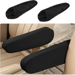 2PC Car Front Seat Armrest Covers,Universal Size Seat Arm Rest Cover,Flat Cloth Fabric Armrest Cover,Car Interior Accessories(1Pair) (Black)
