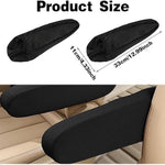 2PC Car Front Seat Armrest Covers,Universal Size Seat Arm Rest Cover,Flat Cloth Fabric Armrest Cover,Car Interior Accessories(1Pair) (Black)