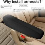 2PC Car Front Seat Armrest Covers,Universal Size Seat Arm Rest Cover,Flat Cloth Fabric Armrest Cover,Car Interior Accessories(1Pair) (Black)