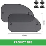 2 PCS Car Front Side Window Sunshade, 25.5" x 14.9" Perfect Arc Fit Mesh Sun Protection Cover,Suitable for Most Family Cars and SUVs (Black)