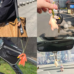 6 Pcs Duck Car Pendant, Violetfox Color-Changing Duck Sunscreen Tester UV Temperature Reminder, Funny Cute Roast Hanging Ornament for Car Mirror Bicycles Bags and Cellphones (Resin)
