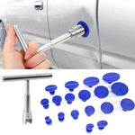 Car Dent Remover Puller Kit, Paintless Dent Repair Tool, Car Body Dent Small Hail Dent Remover Set with Aluminum T Slide Hammer and 18PCS Suction Cup for Car, Metal, Glass, Screen and Tiles
