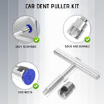 Car Dent Remover Puller Kit, Paintless Dent Repair Tool, Car Body Dent Small Hail Dent Remover Set with Aluminum T Slide Hammer and 18PCS Suction Cup for Car, Metal, Glass, Screen and Tiles