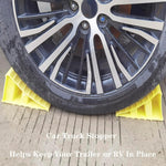 4 Pack Wheel Chocks, Non Slip Base, Tire Chocks，Heavy Duty Safety Wheel Chocks for RV, Trailer - Car Truck Stopper，Helps Keep Your Trailer or RV in Place