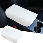 Center Console Leather Armrest Cover Compatible with Tesla Model 3 Highland Refresh 2024-2026 & Y Juniper 2026, No-Slip Designed EZ Snap Car Interior Accessories (White) White -