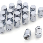 20PCS White Knight M12x1.5 Wheel Lug Nuts, One-Piece Design Bulge Acorn Chrome Nuts for Toyota Camry/Corolla/Tacoma Lexus/Ford Fusion/Focus Silver M12X1.5