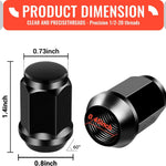 Golf Cart Wheel Lug Nuts, Chrome Nuts for EZGO Club Car Gas and Electric Models, 16 Packs (1/2-20 Size, Silver/Black Modified Style), Replaces OEM 1010984 14723-G1 Black -