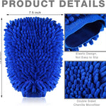 12 Pcs Car Wash Mitts - Chenille Microfiber Scratch Free Ultra Absorbent Sponge Cloths for Cars, Trucks and Boats Regular Size, 7.5'' x 10.2''
