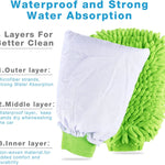 12 Pcs Car Wash Mitts - Chenille Microfiber Scratch Free Ultra Absorbent Sponge Cloths for Cars, Trucks and Boats Regular Size, 7.5'' x 10.2''