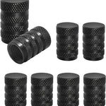 8 valve caps - black dust caps for car tyres - valve caps - durable universal aluminium dust caps for cars - bikes - trucks and motorcycles