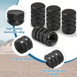 8 valve caps - black dust caps for car tyres - valve caps - durable universal aluminium dust caps for cars - bikes - trucks and motorcycles