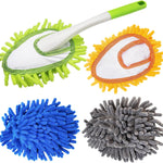 Cloth brush - Microfiber cloth - Hand-washable cloth - With 4 replaceable microfiber heads - Can be used wet and dry - Removable cleaning accessories - Suitable for office, car, windows, furniture and walls