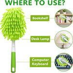 Cloth brush - Microfiber cloth - Hand-washable cloth - With 4 replaceable microfiber heads - Can be used wet and dry - Removable cleaning accessories - Suitable for office, car, windows, furniture and walls