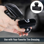 Car Tire Shine Applicator,Large Vegan Tire Shine Brush - Automotive Tire Dressing Applicator Brush with Storage Stand or Tire Detailing & Car Wash Kit, Black, 3.6 Inch Length (Black)