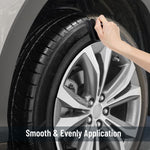 Car Tire Shine Applicator,Large Vegan Tire Shine Brush - Automotive Tire Dressing Applicator Brush with Storage Stand or Tire Detailing & Car Wash Kit, Black, 3.6 Inch Length (Black)