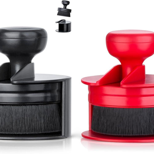 Tyre Shine Applicator Brush with Storage Stand — Black & Red