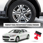 Tire Shine Applicator,Vegan Tire Shine Brush with Stand or Auto Detailing Cleaning Service (Black+Red)