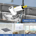 Electric Cleaning Brush with 4 Heads, 2 Modes Rotating Scrubber