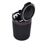 LED Car Ashtray with Lid 3W Portable Automobile Ashtray Car Cigarette Ashtray for Home OfficeBlack