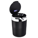 LED Car Ashtray with Lid 3W Portable Automobile Ashtray Car Cigarette Ashtray for Home OfficeSilver
