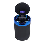 3W Luminous Car Ashtray with LED Light Lid Fireproof Smokeless Cigarette Ashtray for Home OfficeBlue
