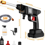 88V Cordless Electric High Pressure Washer Water Spray Gun Car Cleaner 2 Battery
