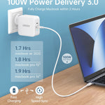 CHOETECH PD6008  GAN Dual Type-C 100w Travel Charger (US/EU/UK/AU)
