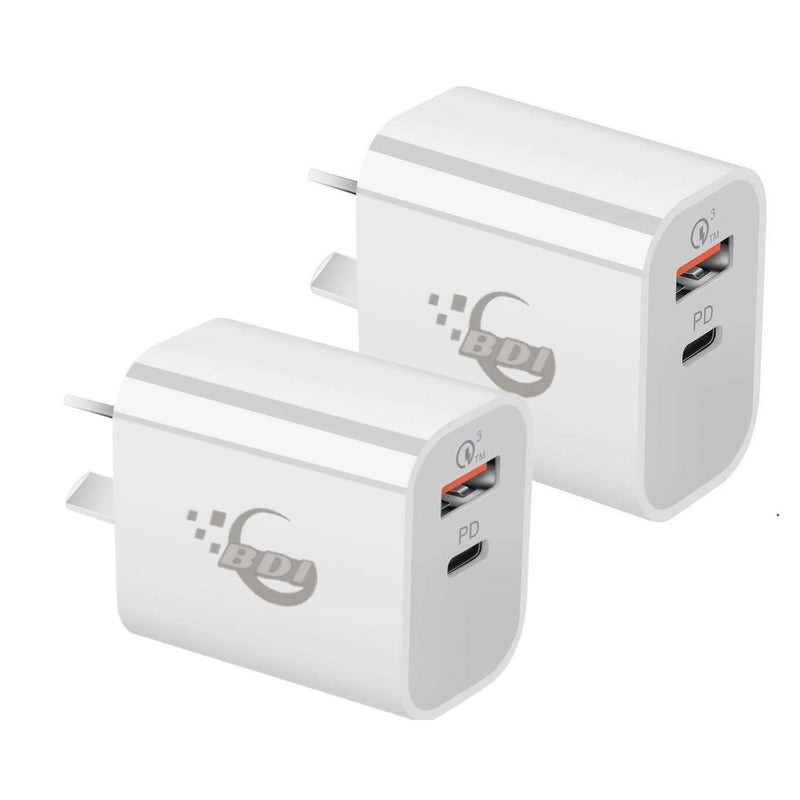 BDI 25W PD Quick Charger AU plug with USB and Type C Port  SDC-25WACB -2pack