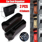 PU Leather Seat Side Gap Storage Box with Phone and Bottle Holder for Car Interior - Brown