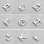 A-Z Alphabet Letters Car Sticker Self Adhesive Auto Badge Emblem 3D Chrome Good - Red T