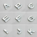 A-Z Alphabet Letters Car Sticker Self Adhesive Auto Badge Emblem 3D Chrome Good - Red T