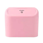 Car Wastebasket Door Mounted Multifunctional Storage Box Trash Bin Organizer - Pink