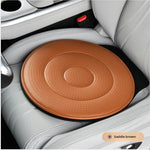 Saddle Brown 360 Degree Rotating Car Seat Cushion - 53cm Nano Tech Swivel Mobility Aid - Easy Vehicle Entry and Exit for Seniors, Breathable Non Slip Ergonomic Support for Home Office and Travel