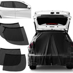 Size XL Black Magnetic Car Window Sun Shade Screens & SUV Tailgate Mosquito Net Set - Breathable Bug Protection