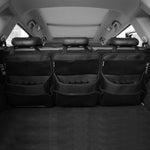 3 Pcs Black Premium Car Back Seat & Trunk Organizer - Multi-Pocket Hanging Storage Bag