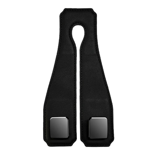 Black Heavy Duty Car Headrest Hooks (Set of 4 Units) - PU Leather Seat Back Organizer Hangers