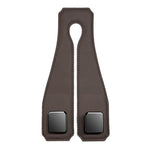Coffee Heavy Duty Car Headrest Hooks (Set of 4 Units) - PU Leather Seat Back Organizer Hangers