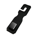 Black Premium PU Leather Car Headrest Hooks (Set of 4) - Stylish Seat Back Organizer Hangers