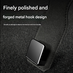 Black Premium PU Leather Car Headrest Hooks (Set of 4) - Stylish Seat Back Organizer Hangers