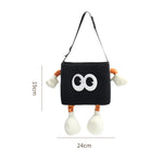 Brown Cute Cartoon Car Trash Bin with Adjustable Strap - Water-Repellent Corduroy (19x24cm)